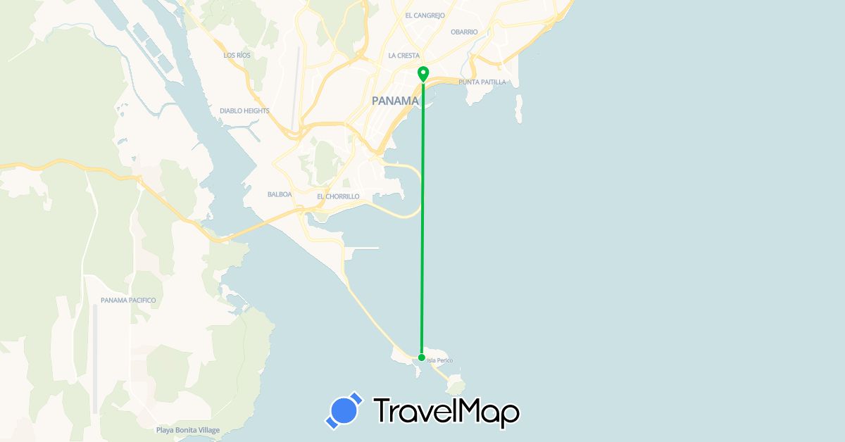 TravelMap itinerary: bus in Panama (North America)